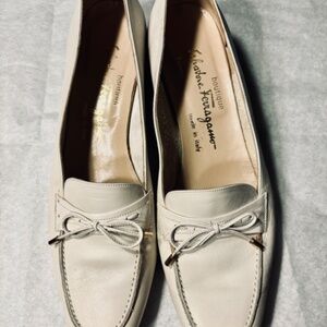 Salvatore Ferragamo Cream Loafers
